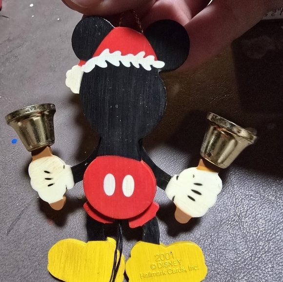 2001 Hallmark Keepsake Mickey Mouse Bell Ringing Santa Collectible ornament - Picture 3 of 3